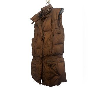 Junge size S downfilled woven pattern puffer vest very lux EUC